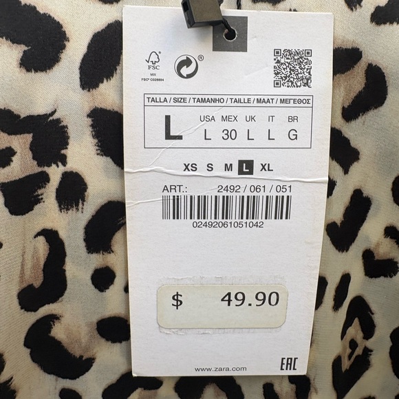 NWT Zara Animal Print Wrap Dress | Large - Picture 15 of 15